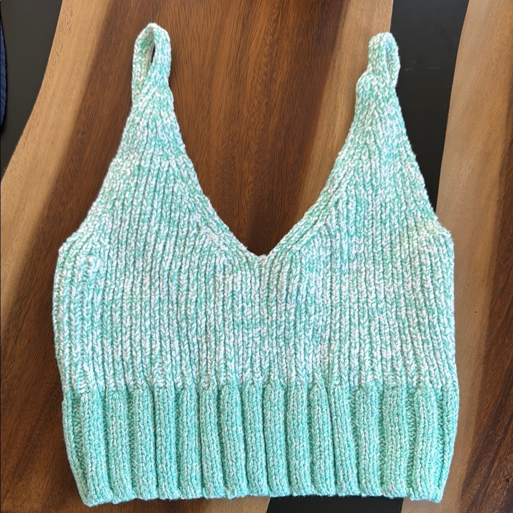 NWT Free People Mint Green Knit Crop Top